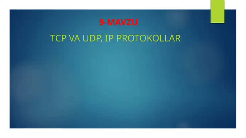 TCP va UDP, IP protokollar