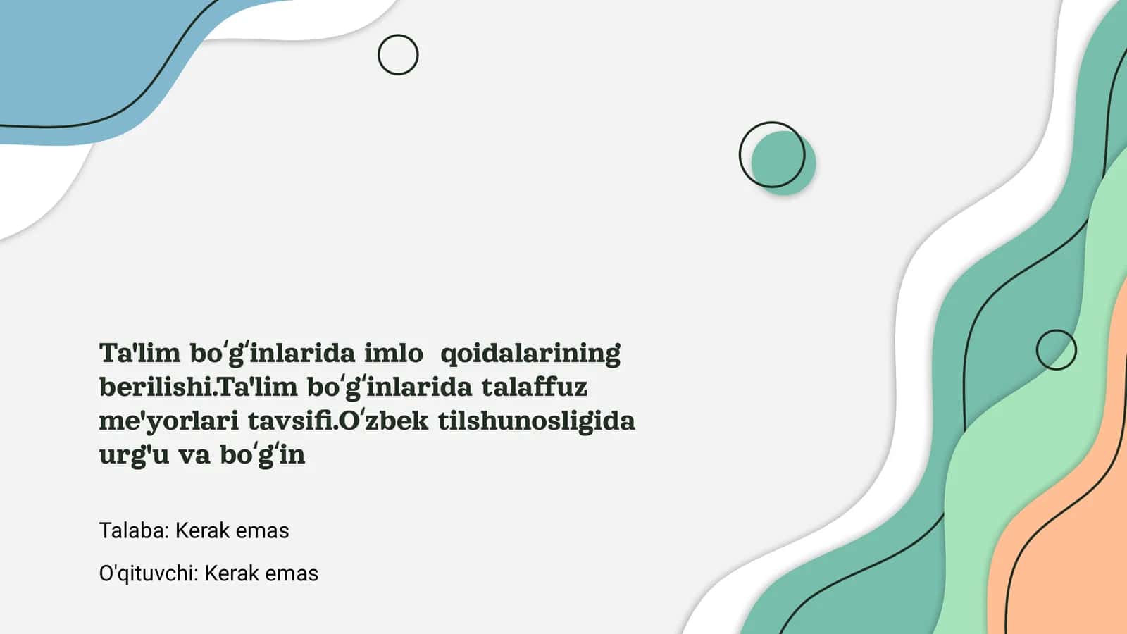 Ta'lim bo‘g‘inlarida imlo qoidalarining berilishi