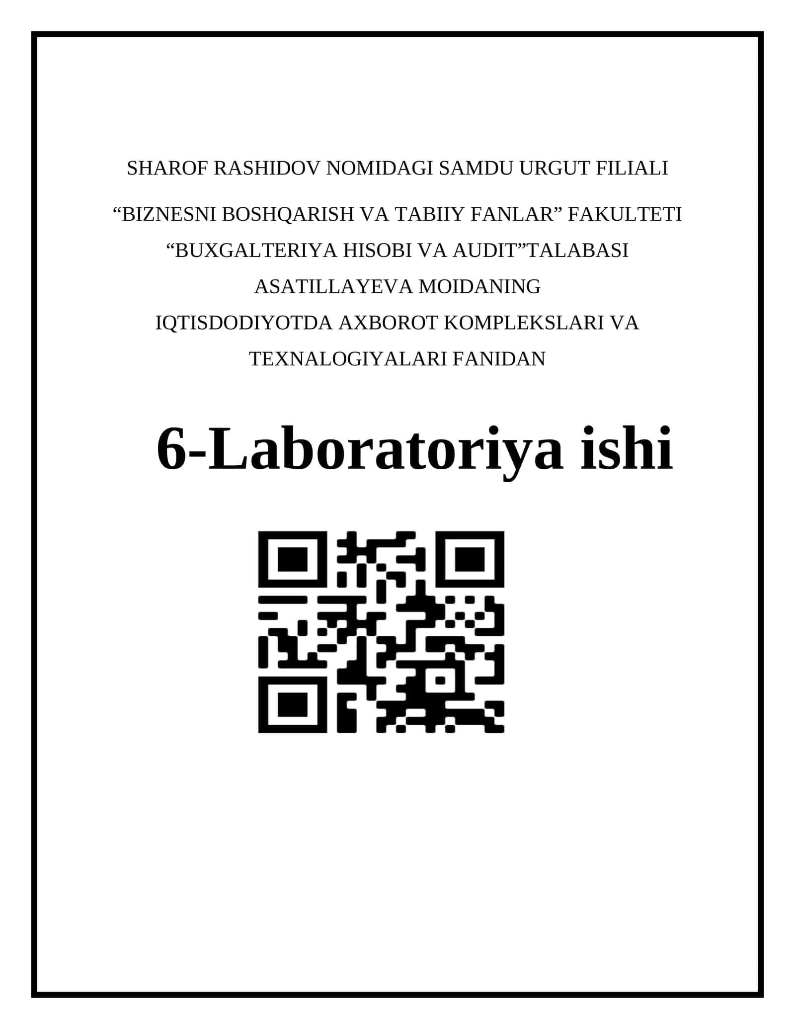MS Accessda sohaga oid ma’lumotlar bazasini yaratish