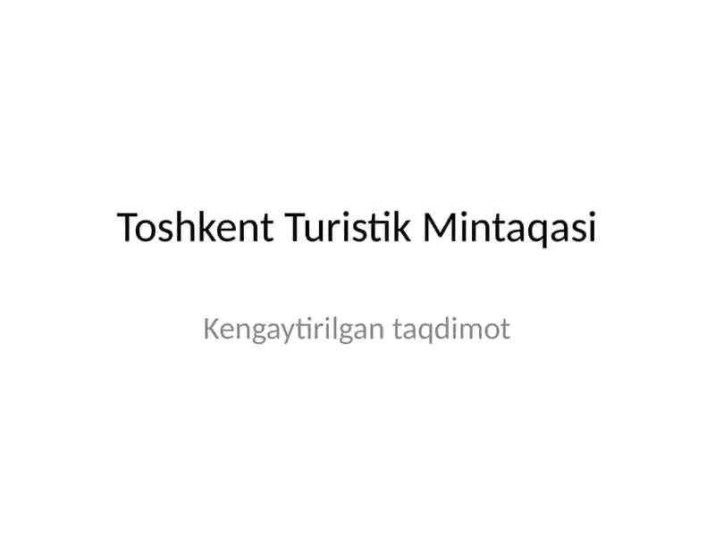 Toshkent Turistik Mintaqasi