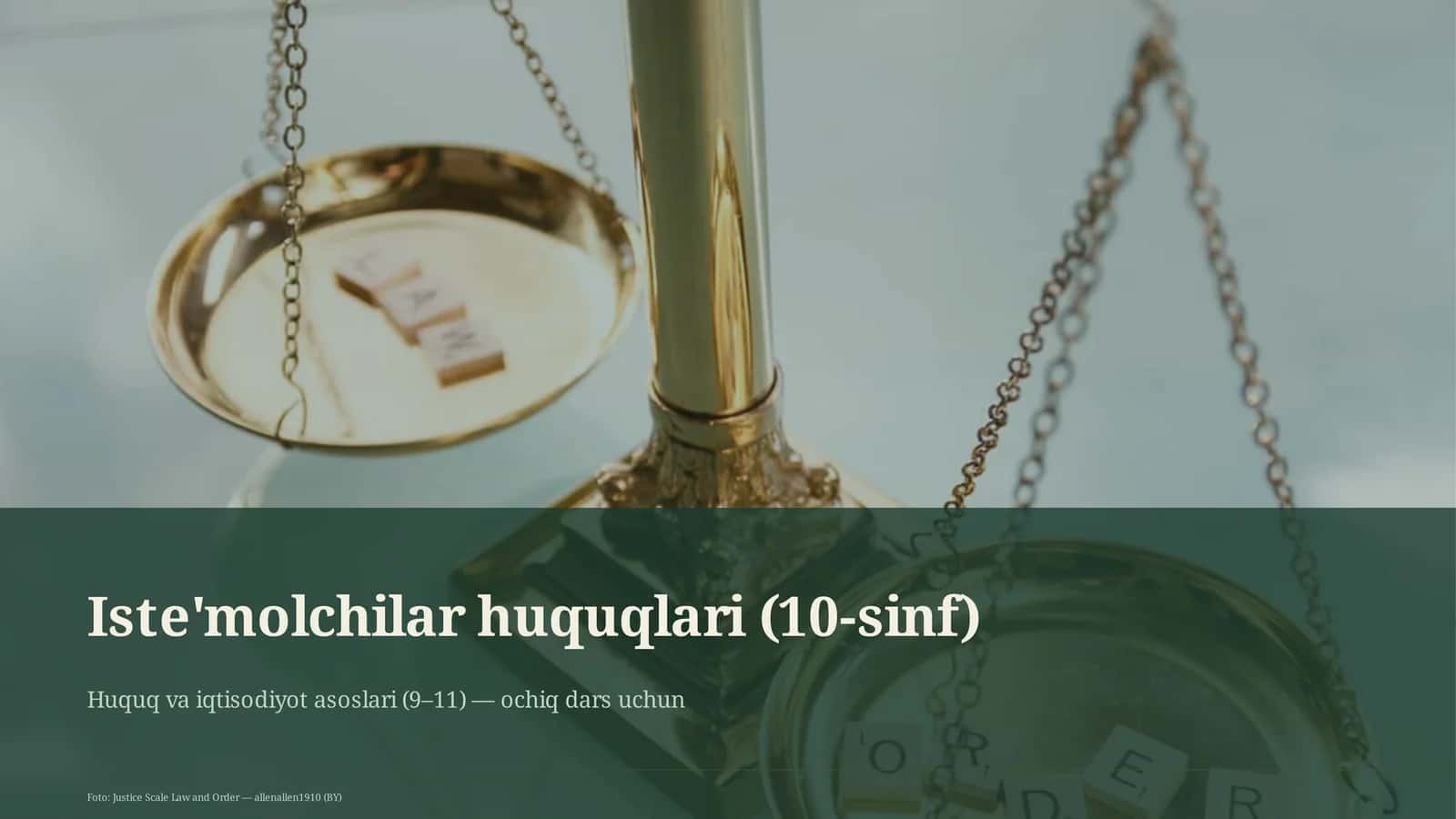 Iste'molchilar huquqlari (10-sinf)
