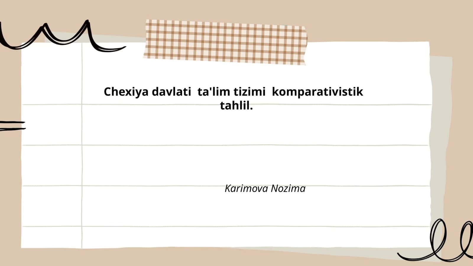 Chexiya davlati ta'lim tizimi komparativistik tahlil
