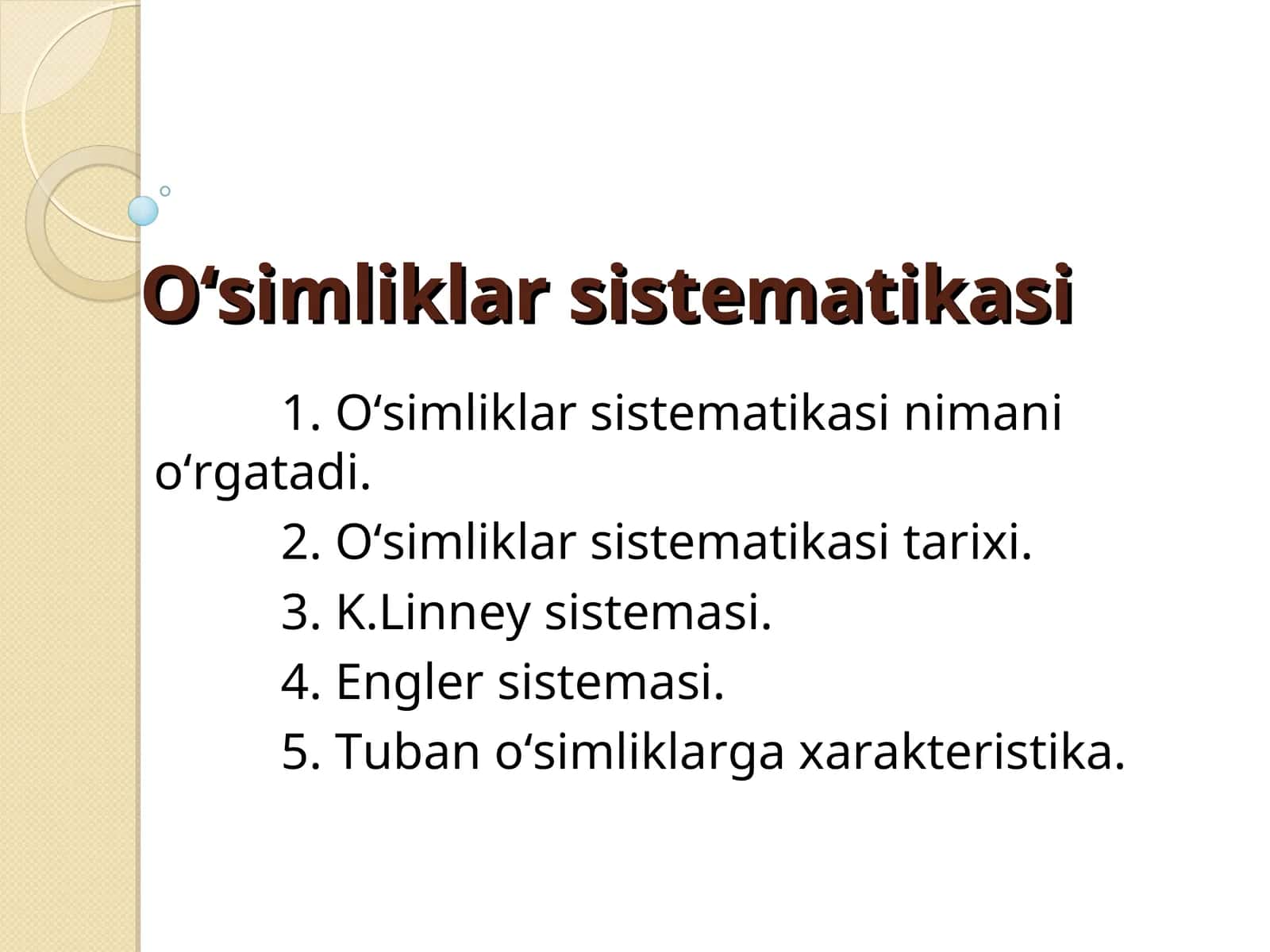 O‘simliklar sistematikasi