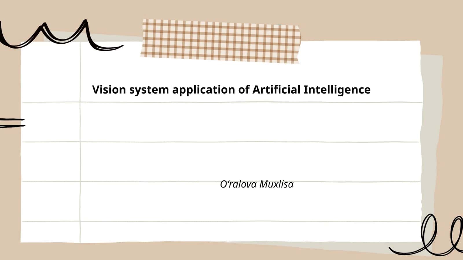 Vision system application of Artificial Intelligence