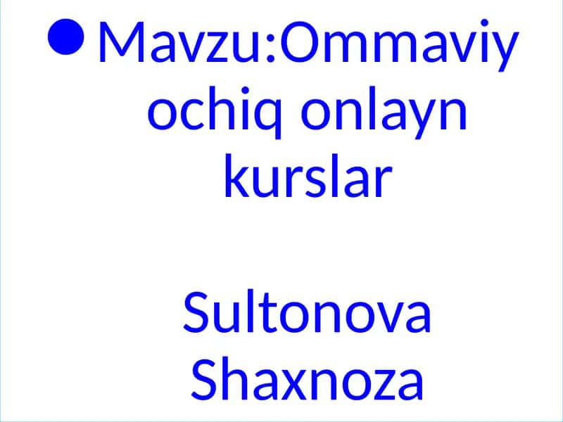 Online ta’lim platformalari