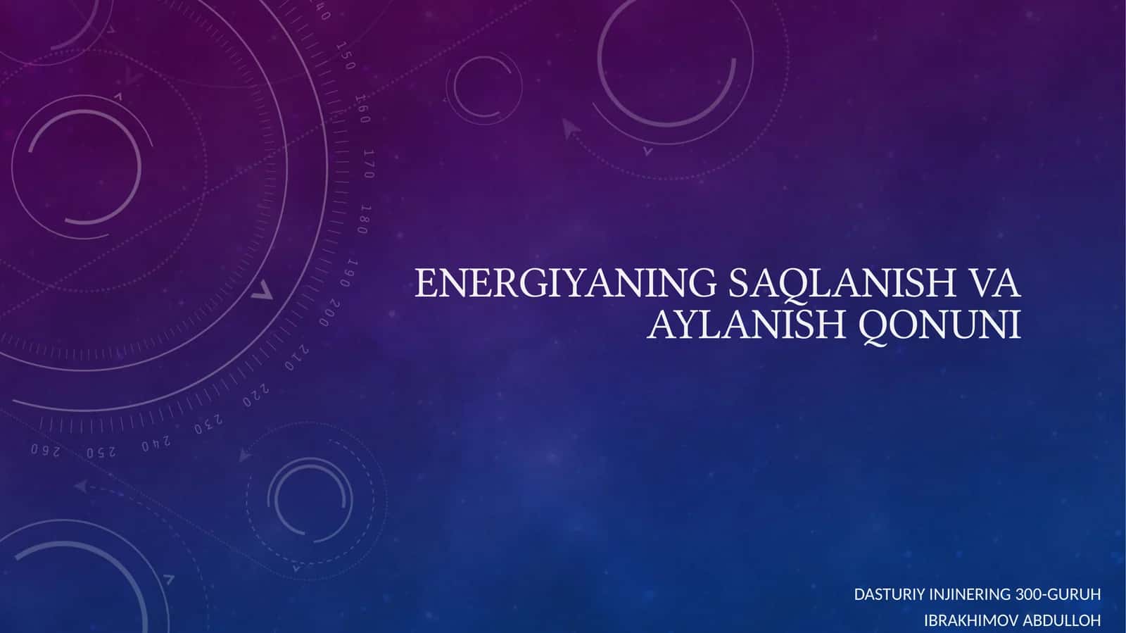 mehanikaning saqlanish-vaaylanish qonuni