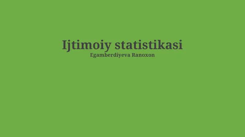 Ijtimoiy statistikasi