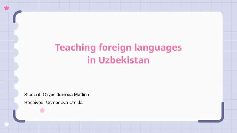 Teaching Foreign Languages in Uzbekistan