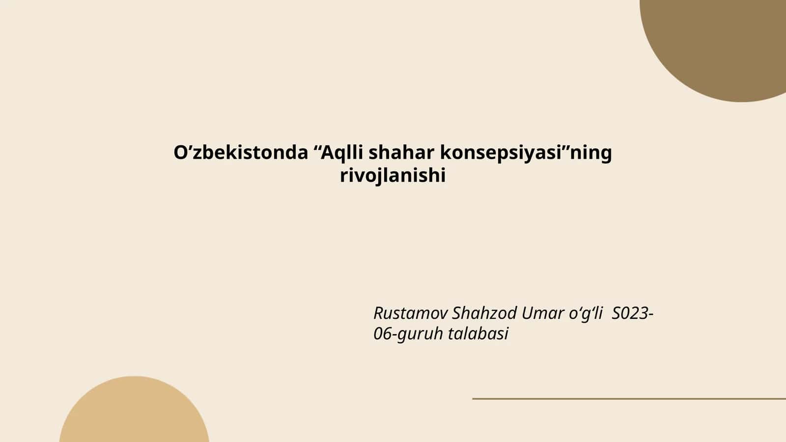 Aqlli shahar infratuzilmasi
