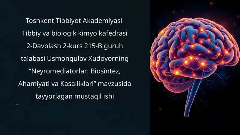 Neyromediatorlar: Biosintez, Ahamiyativa Kasalliklari