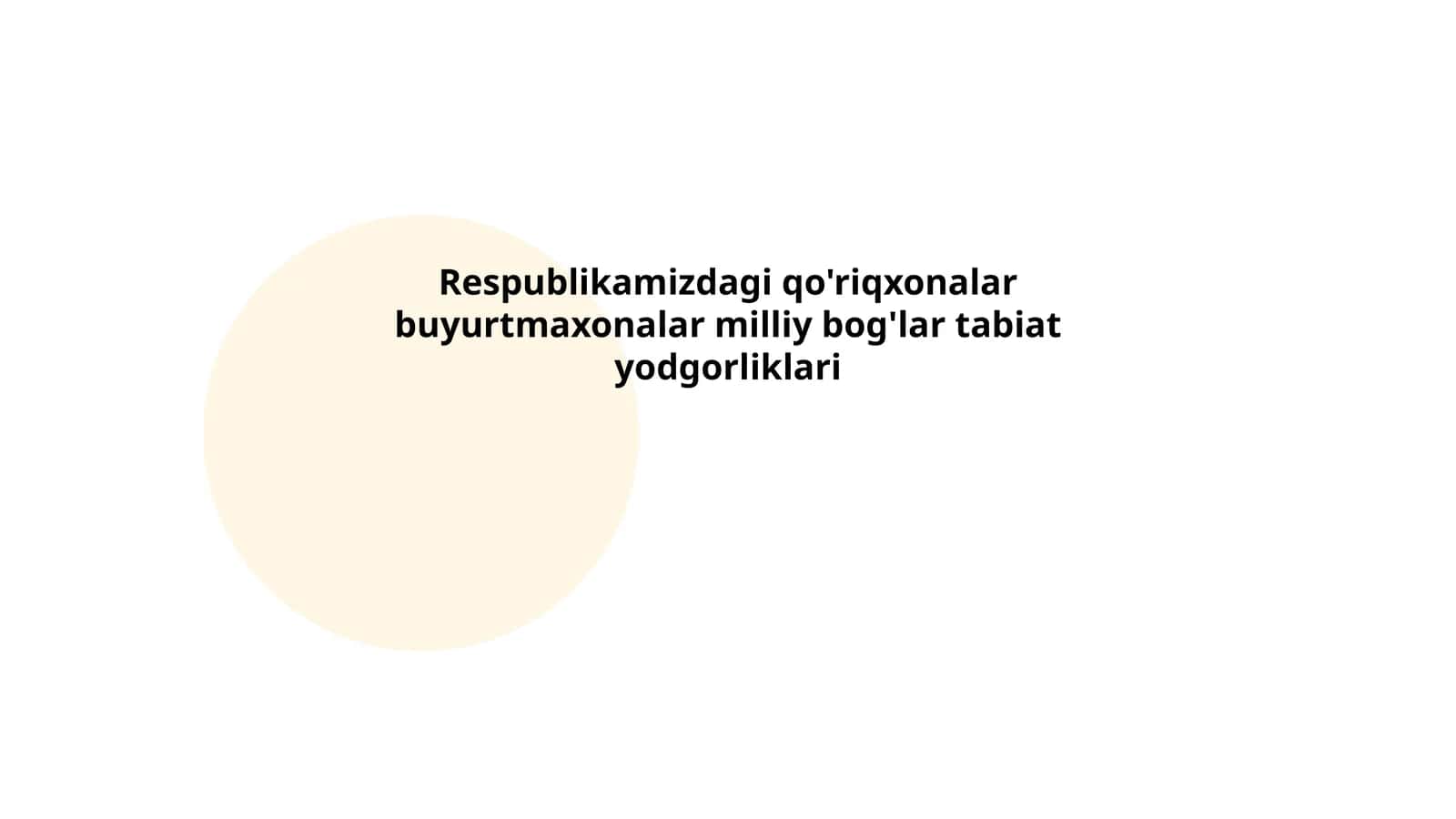 O'zbekiston qo'riqxonalarining ahamiyati