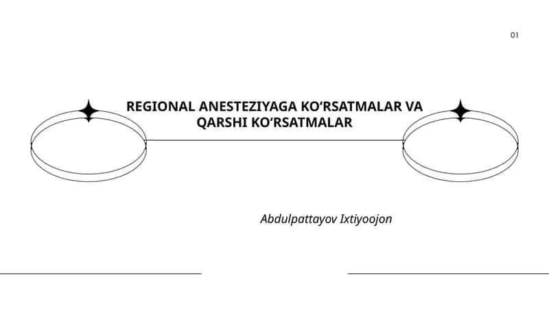 REGIONAL ANESTEZIYAGA KO‘RSATMALAR VA QARSHI KO‘RSATMALAR