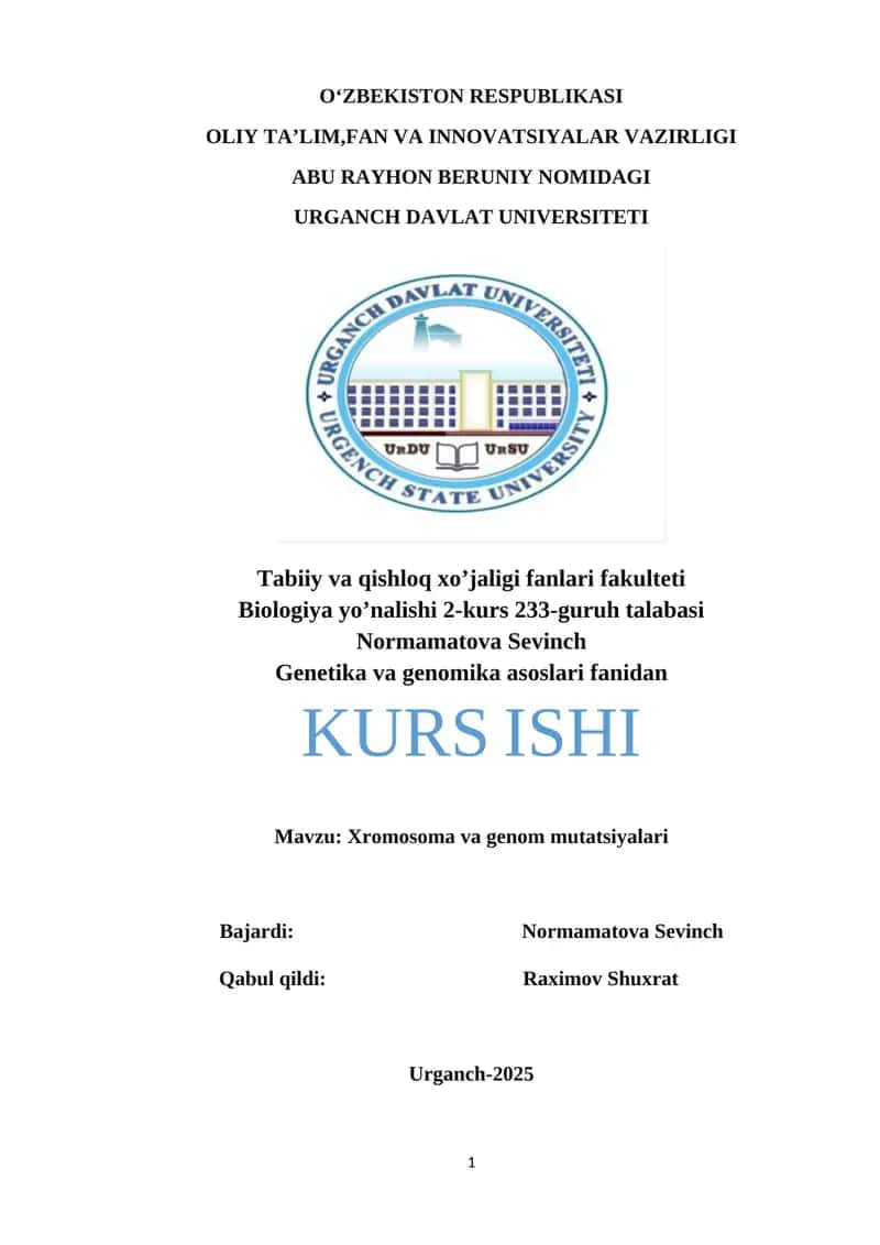 Xromosoma va genom mutatsiyalari