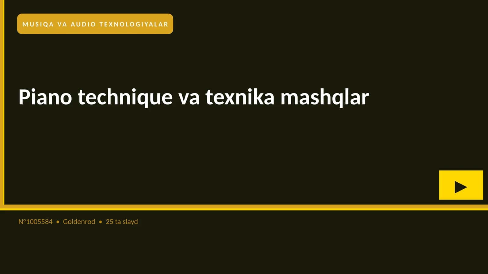 Piano technique va texnika mashqlar