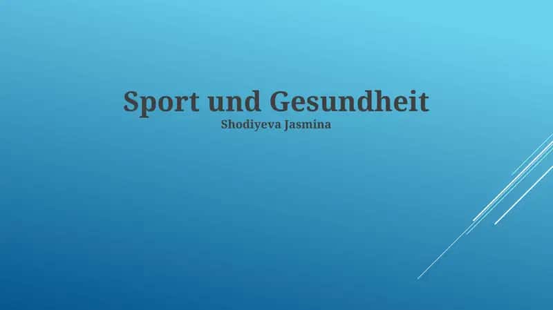 Sport und Gesundheit