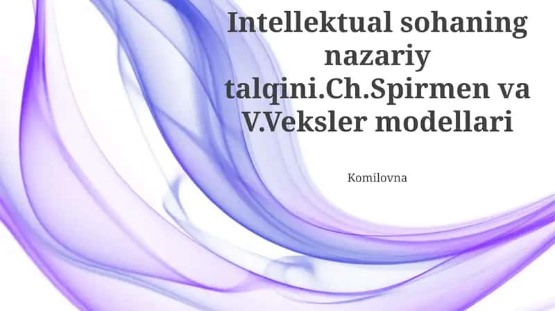 Vekslerning Intellekt Modeli