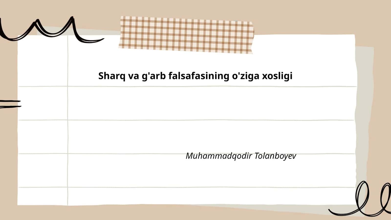 Sharq va g'arb falsafasining o'ziga xosligi