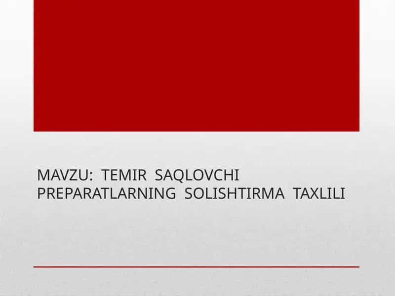 TEMIR SAQLOVCHI PREPARATLAR