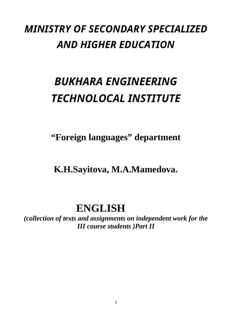 Uslubiy ishlanma 3-kurs talabalari