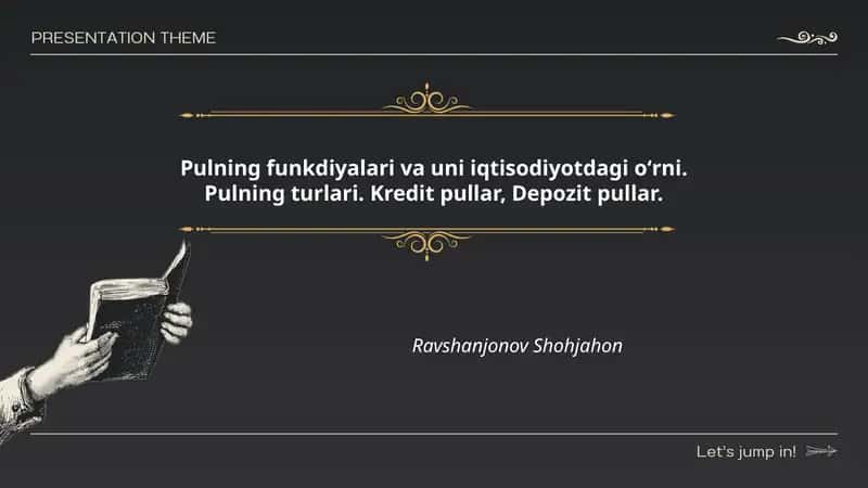 Pulning funkdiyalari va uni iqtisodiyotdagi oʻrni