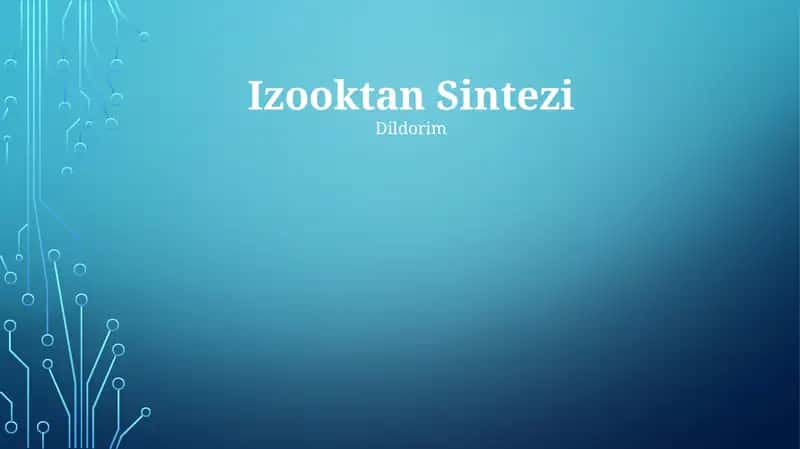 Izooktan Sintezi