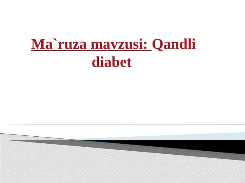 Qandli diabet