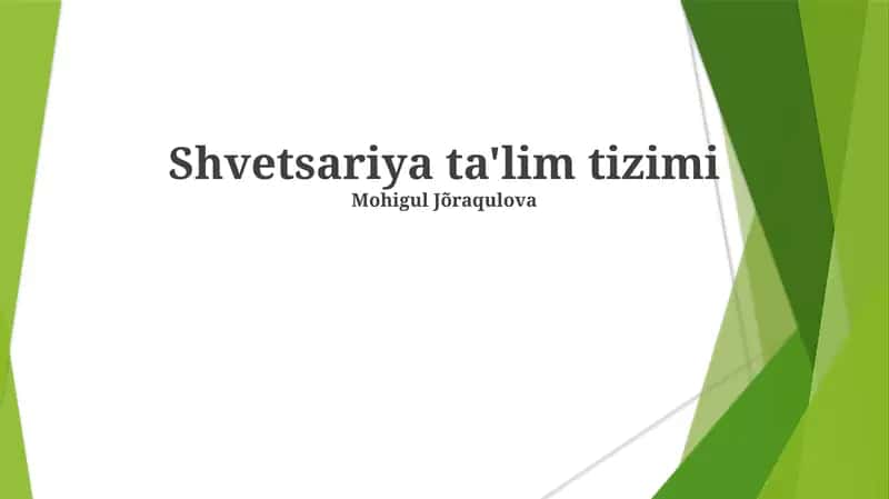 Shvetsariya ta'lim tizimi