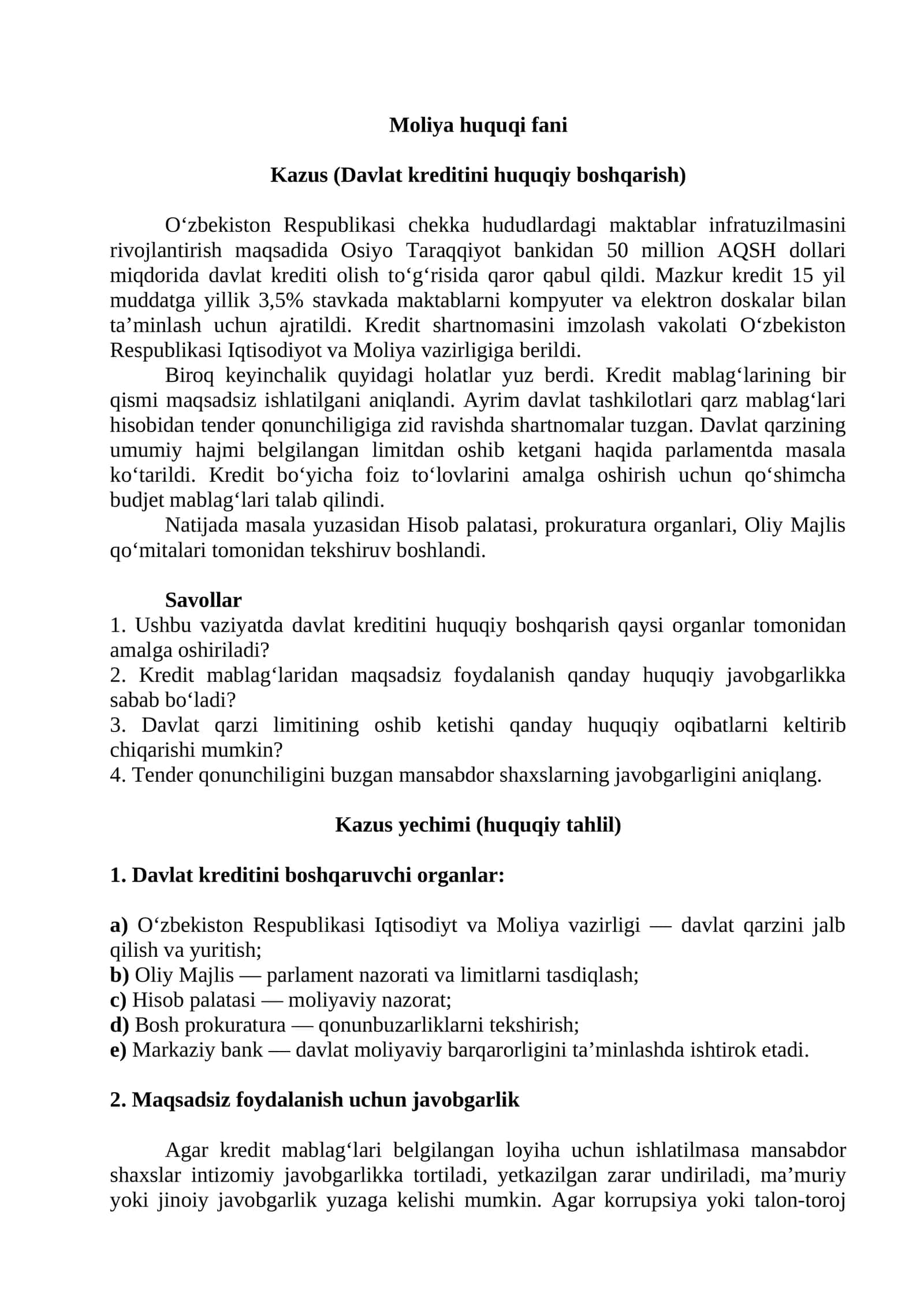 Moliya huquqi fani