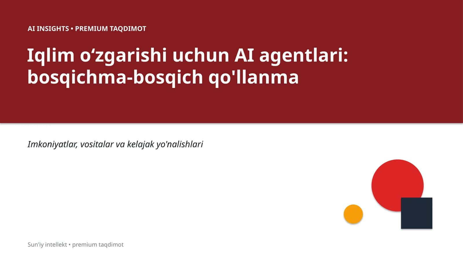 Sun'iy intellekt • premium taqdimot