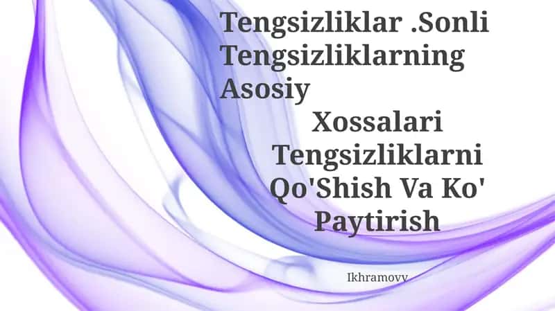 Tengsizliklar