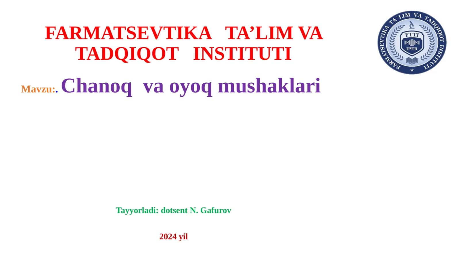 Chanoq va oyoq mushaklari