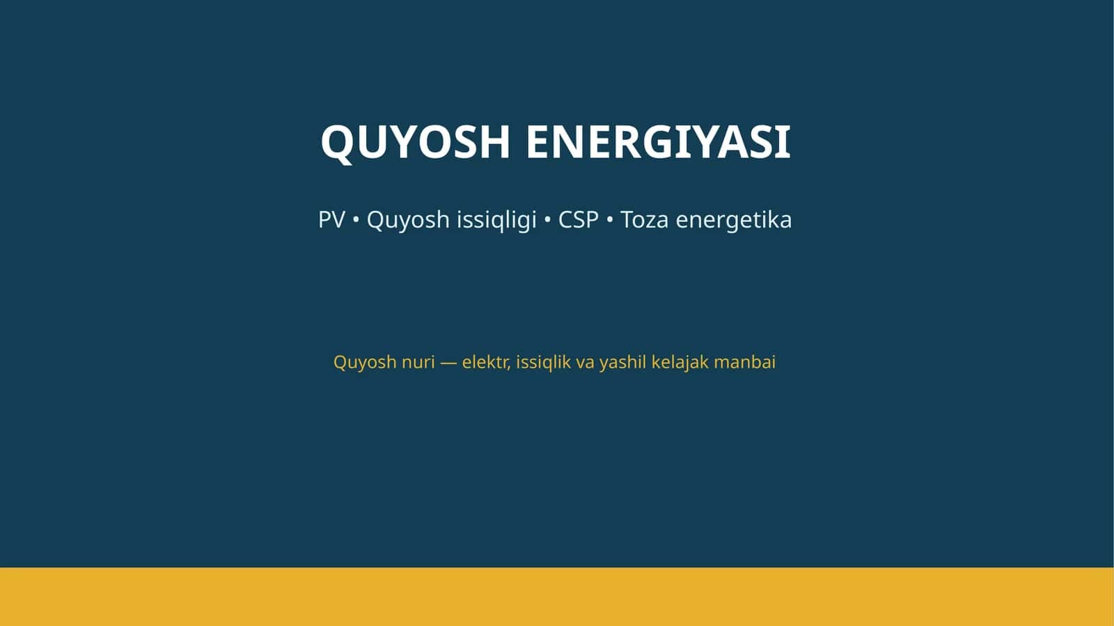 QUYOSH ENERGIYASI