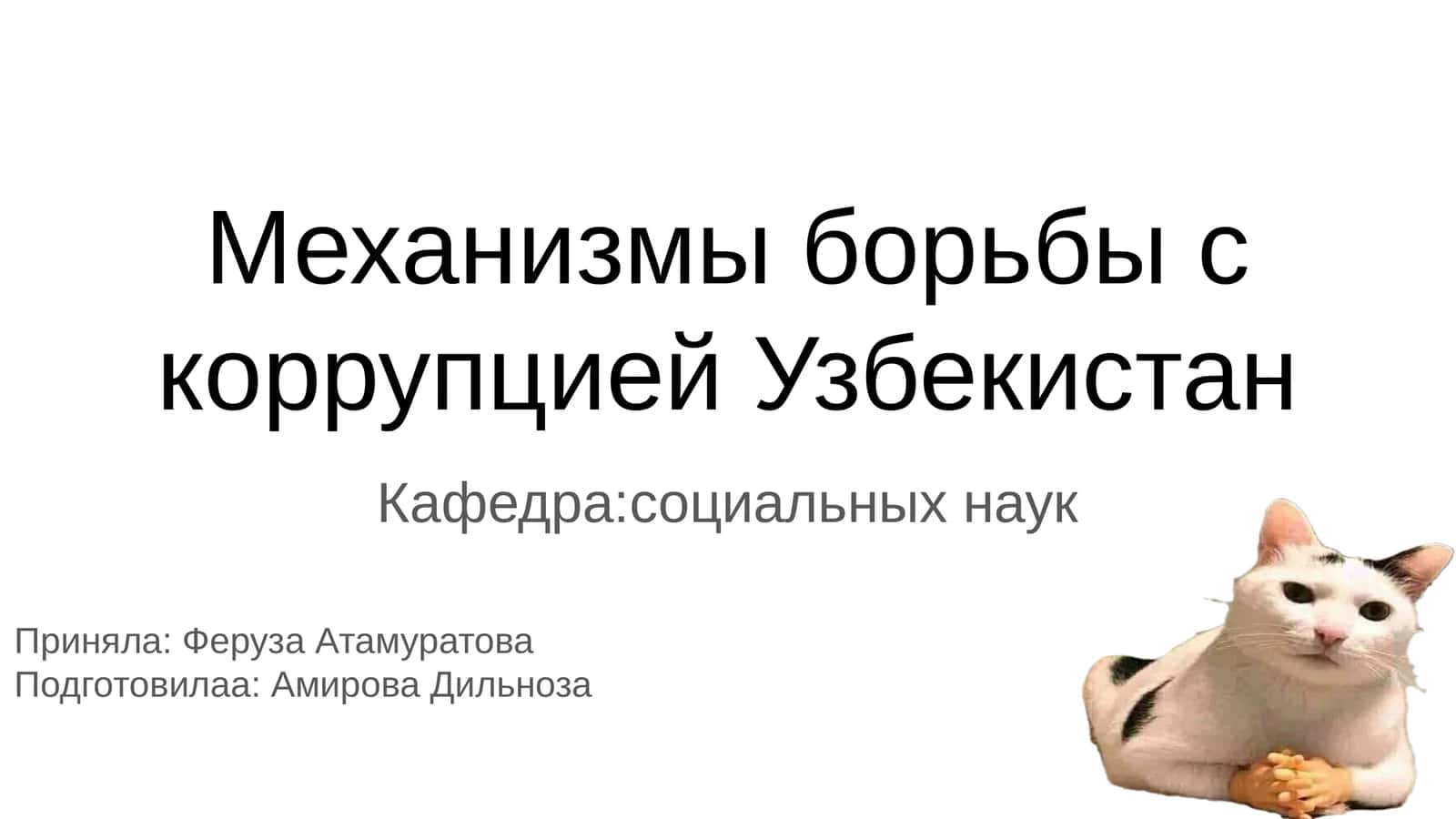 Механизмы борьбы с коррупцией Узбекистан