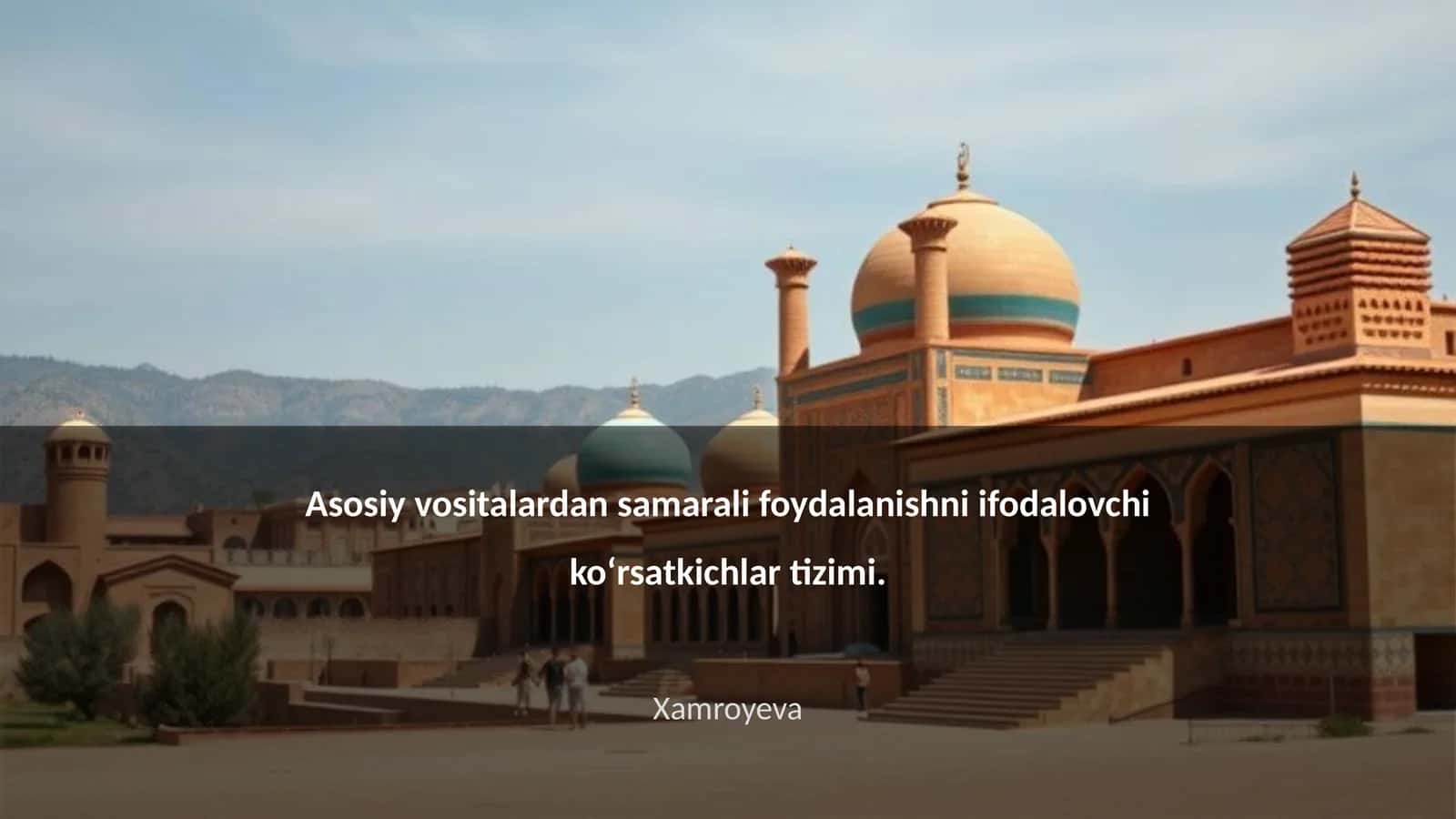 Asosiy vositalardan samarali foydalanishni ifodalovchi koʻrsatkichlar tizimi