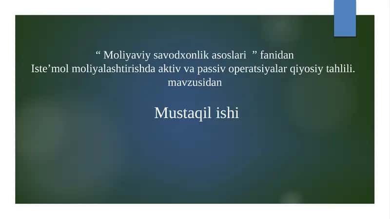 Iste’mol moliyalashtirish