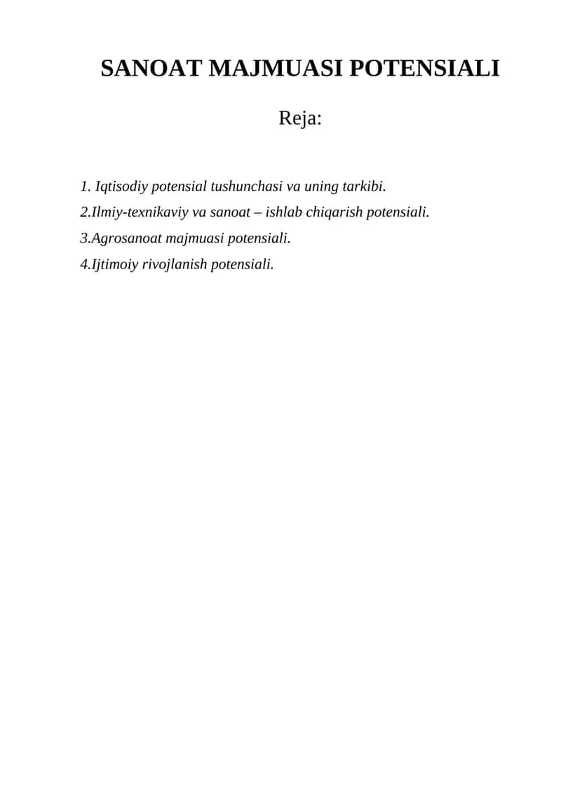 Iqtisodiy potensial