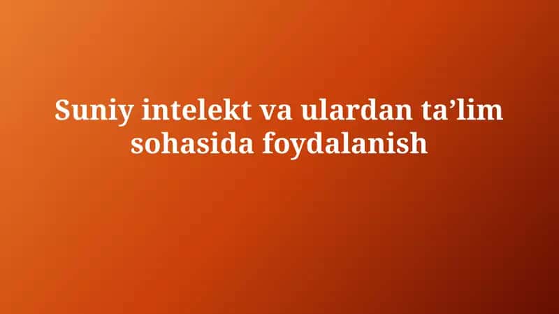 Sun'iy intellekt