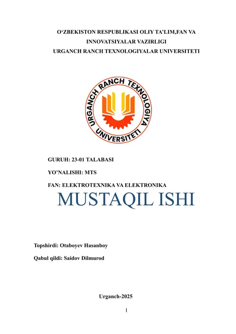 Elektir energiyasining samaradorligi va uni oshirish usullari