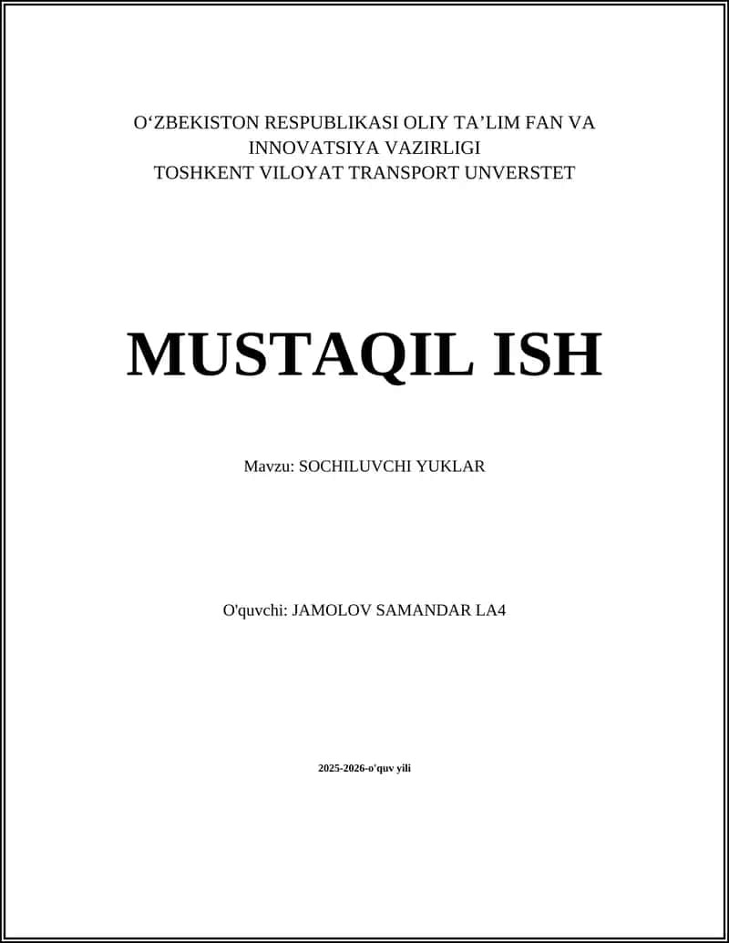 Sochiluvchi Yuklar