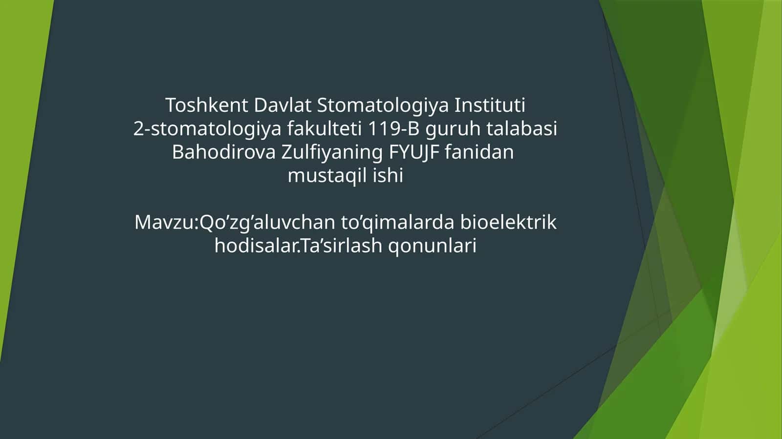 Qo’zg’aluvchanlik va to’qimalar biologiya elektr h.odisalar