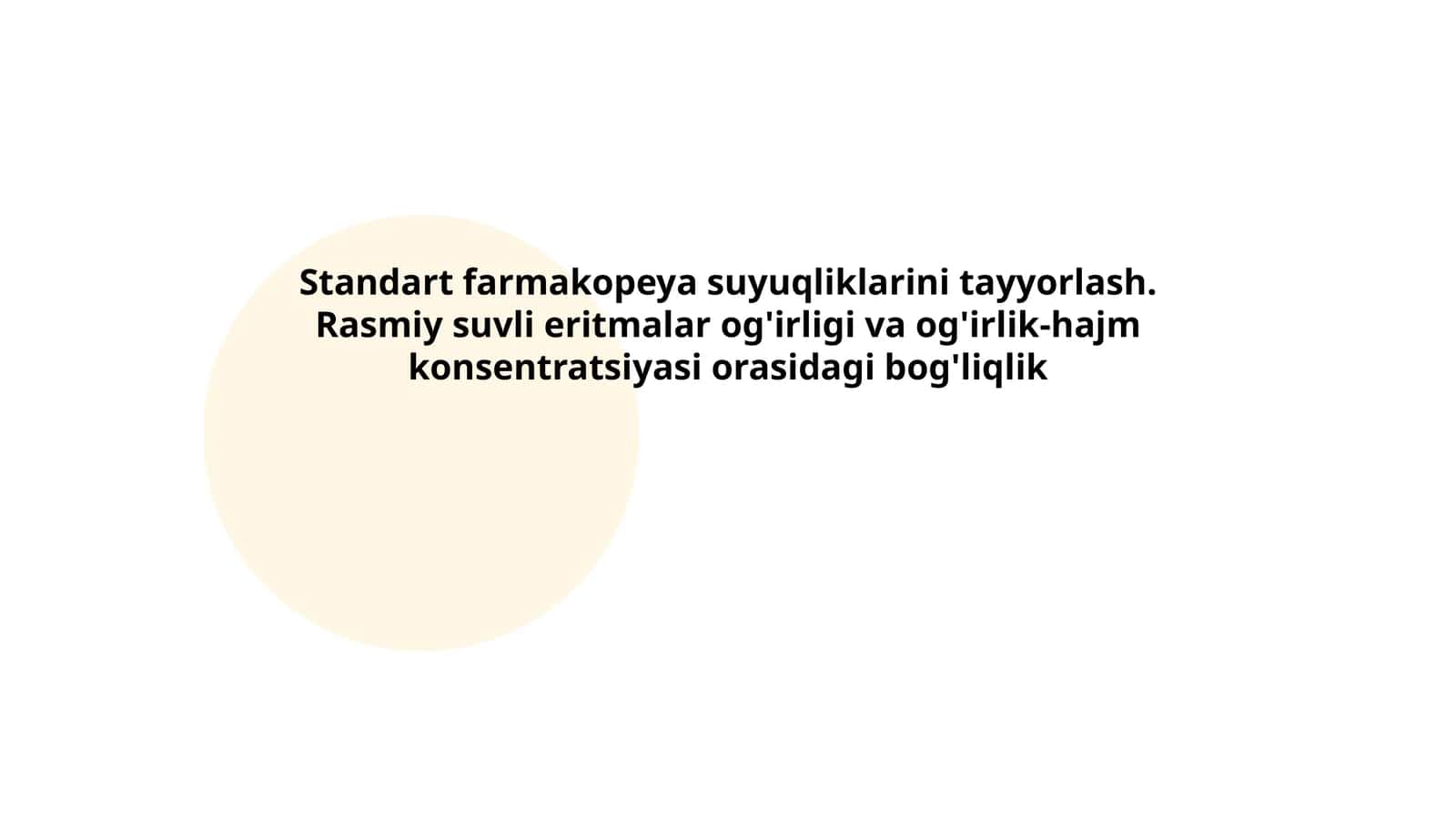 Farmakopeya suyuqliklari tayyorlash texnikasi