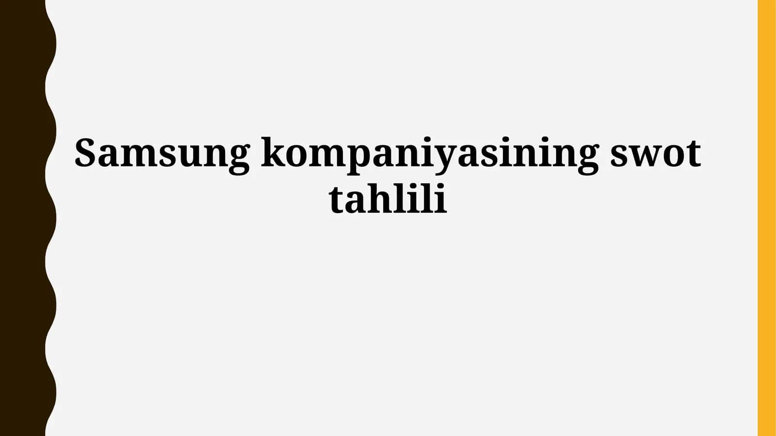 SWOT tahlili