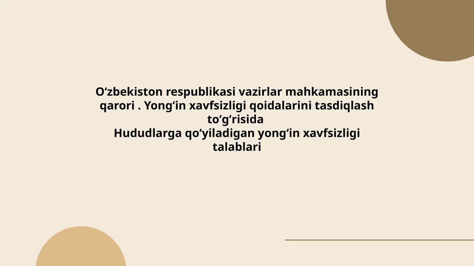 Oʻzbekiston respublikasi vazirlar mahkamasining qarori. Yongʻin xavfsizligi qoidalarini tasdiqlash toʻgʻrisida