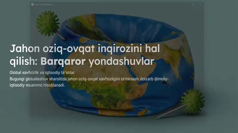 Jahon oziq-ovqat inqirozi va uni hal etish yo‘llari i