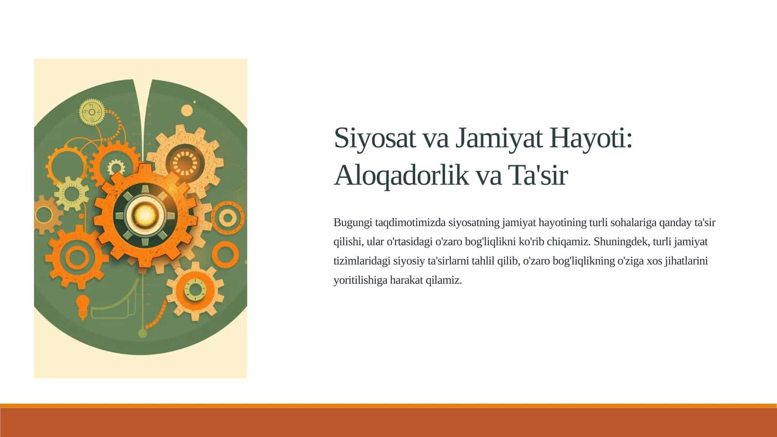 Siyosat va Jamiyat Hayoti Aloqadorlik va Ta'sir