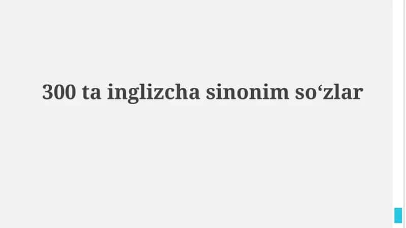 300 ta inglizchasinonimsoʻzlar