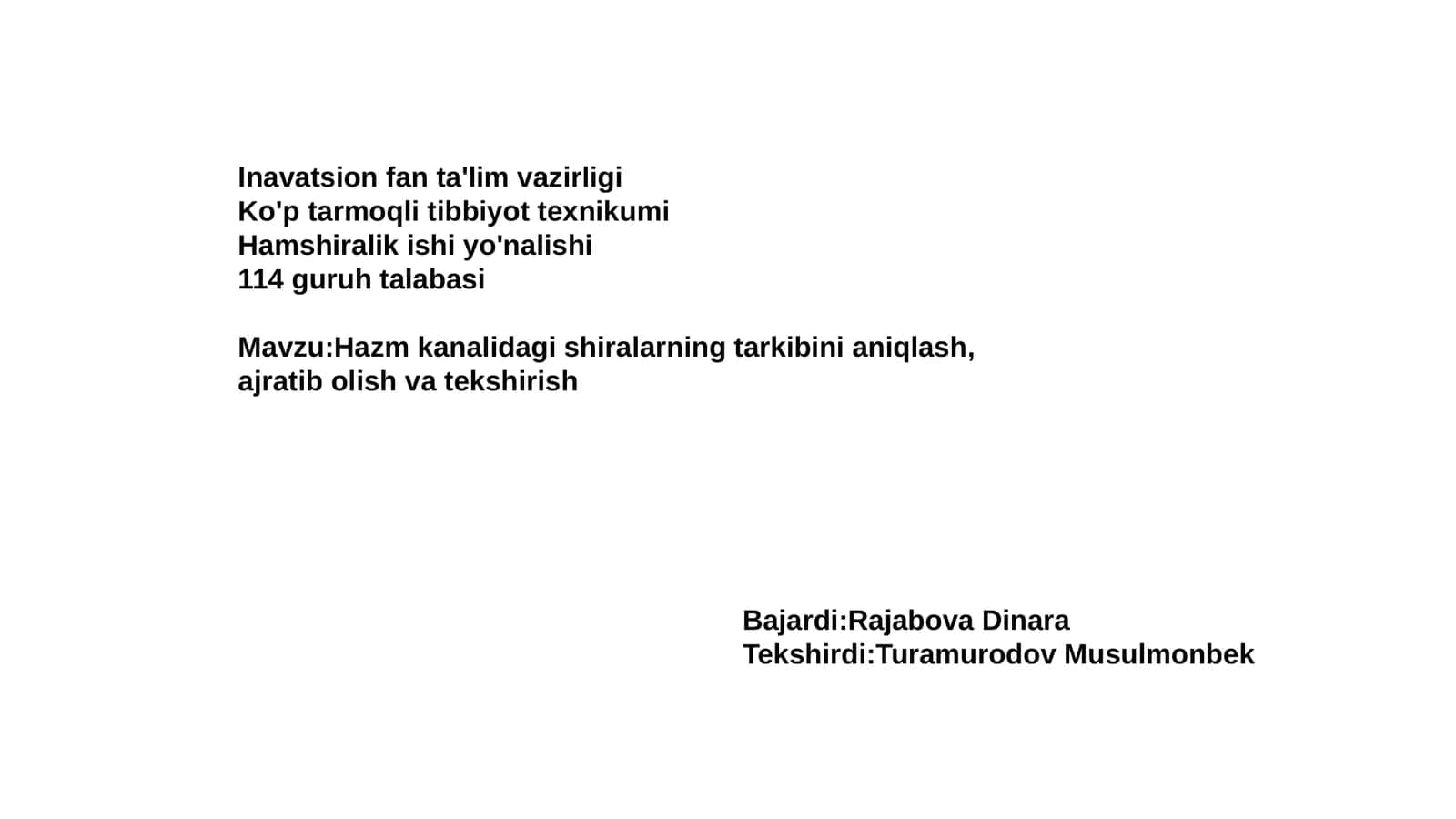 Ko'p tarmoqli tibbiyot texnikumi