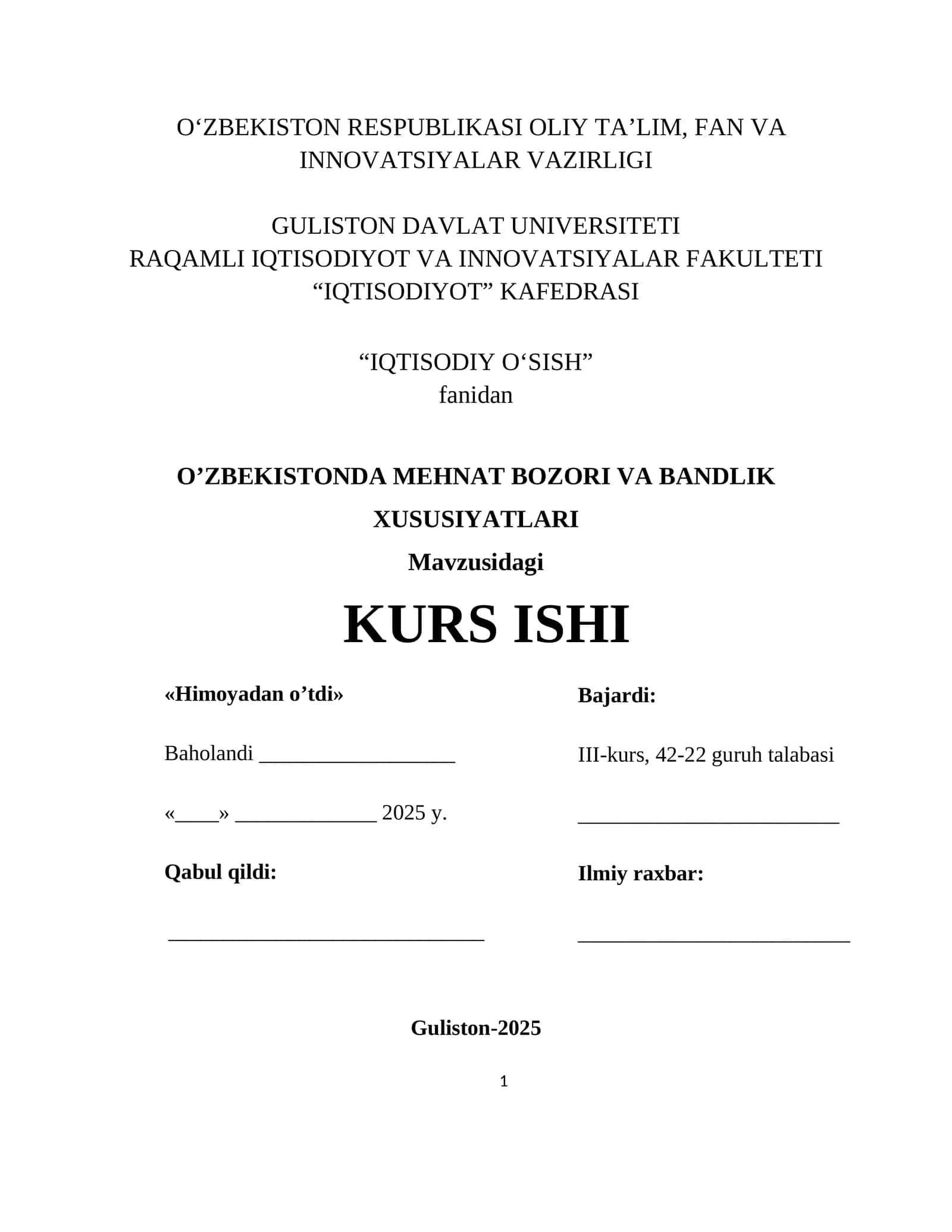 IQTISODIYOT O'SISH