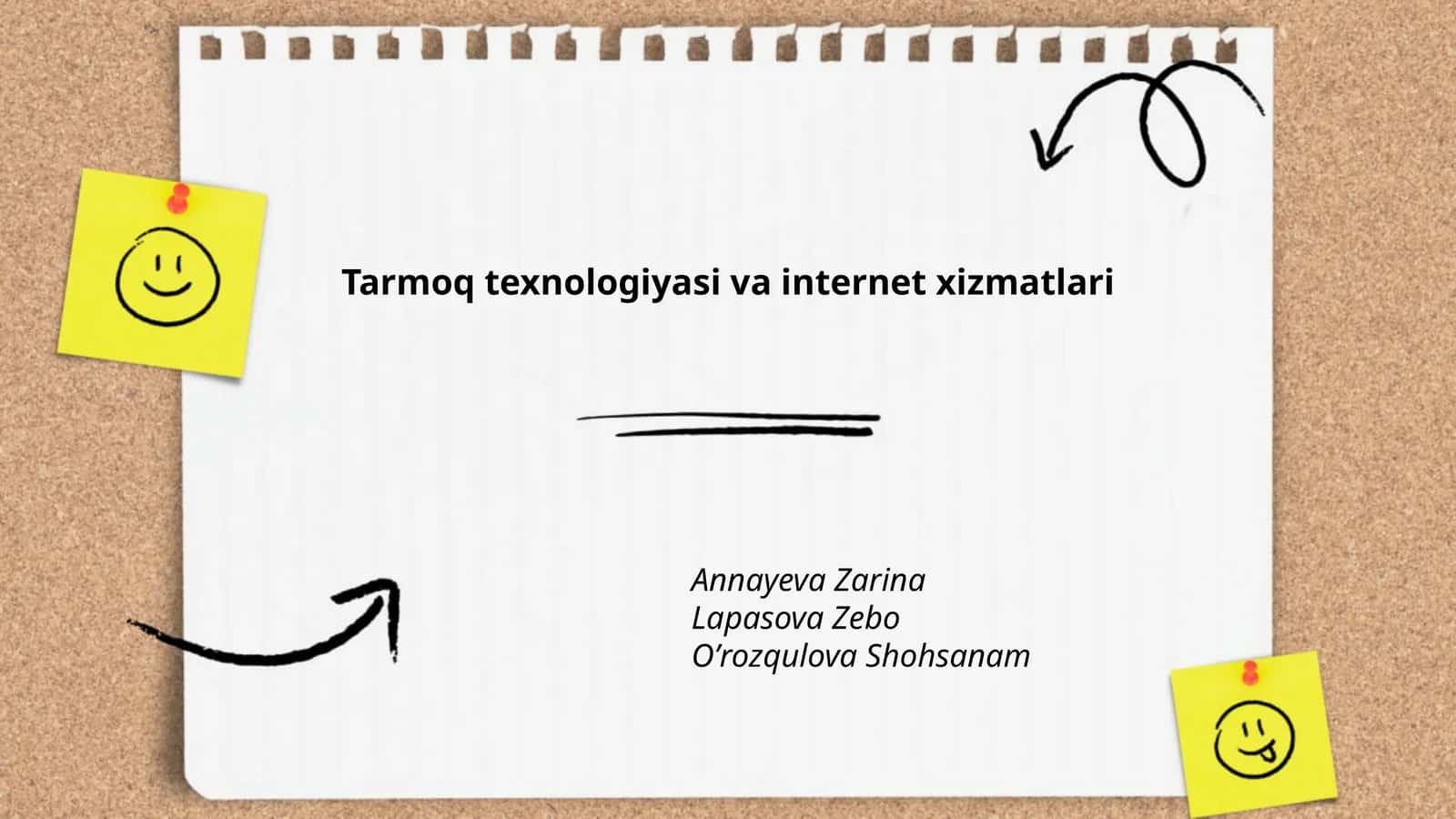 Tarmoq texnologiyasi va internet xizmatlari