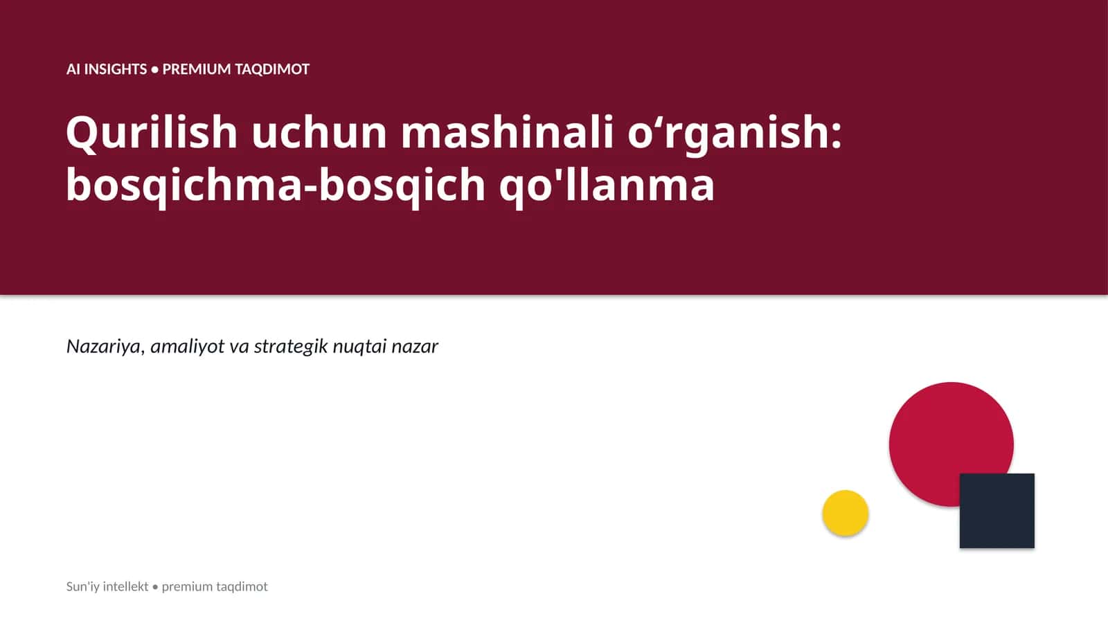 Qurilish uchun mashinali oʻrganish: bosqichma-bosqich qo'llanma